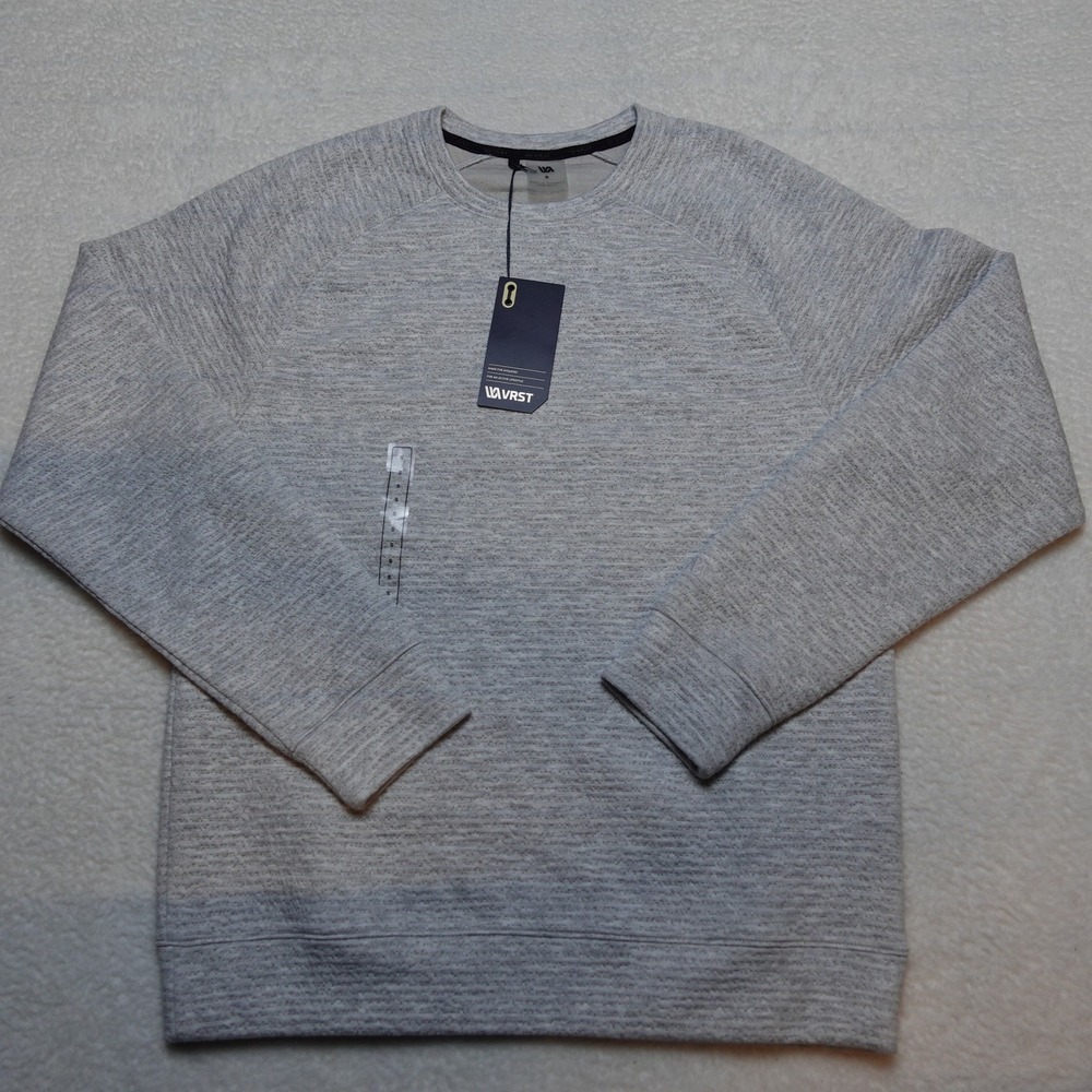 VRST Recharge Lunar Crew Sweatshirt Mens Small Light Grey Heather UPF 50+ New
